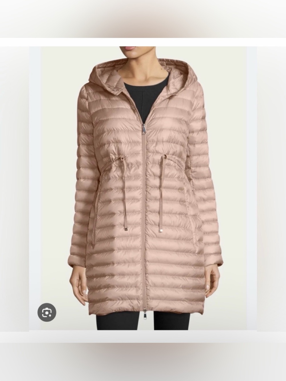 Moncler Barbel Hooded Fit & Flare Long Down Jacket